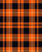 Orange Black Plaid Pattern Rug
