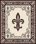 Ornate Fleur de Lis Border Design Rug