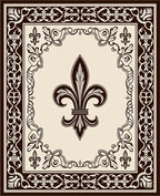 Ornate Fleur de Lis Border Design Rug