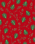 Red Botanical Branch Pattern Rug