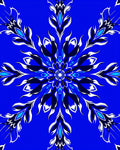 Bold Blue Intricate Floral Medallion Design Rug
