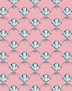 Art Deco Fan Patterned Pink Rug