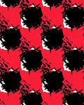 Bold Red Black Abstract Squares Rug