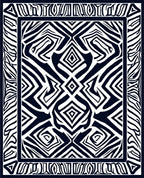 Bold Geometric Zebra Stripe Pattern Rug