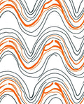 Organic Orange And Grey Wave Pattern Rug
