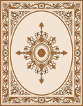 Ornate Floral Scrollwork Patterned Rug