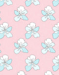 Delicate Blue White Floral Pattern Rug