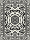 Black and White Mandala Scrollwork Rug