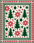 Christmas Trees Snowflakes Folk Art Rug