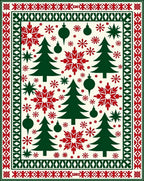Christmas Trees Snowflakes Folk Art Rug