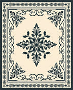 Classic Floral Medallion Border Design Rug