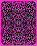 Intricate Pink And Black Abstract Design Rug