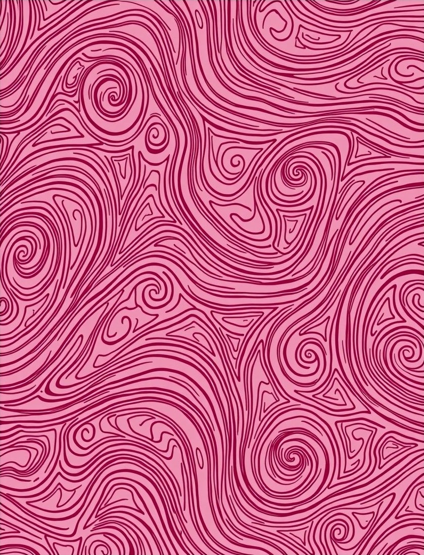 Pink Swirl Abstract Pattern Rug