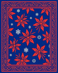Red Floral Snowflakes Vintage Design Rug