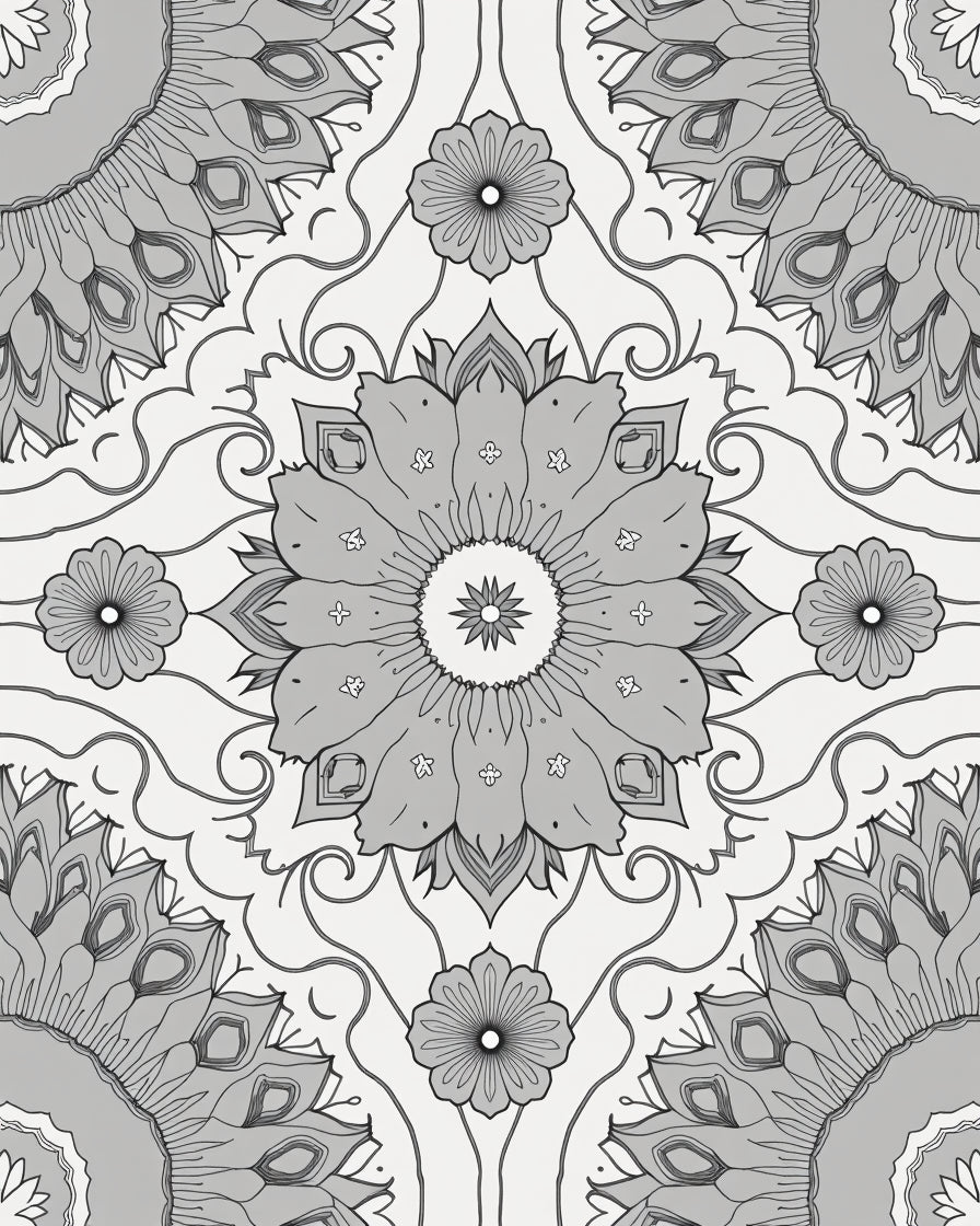 Mandala Floral Symmetry Design Rug