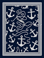 Nautical Anchor Rope Pattern Design Rug