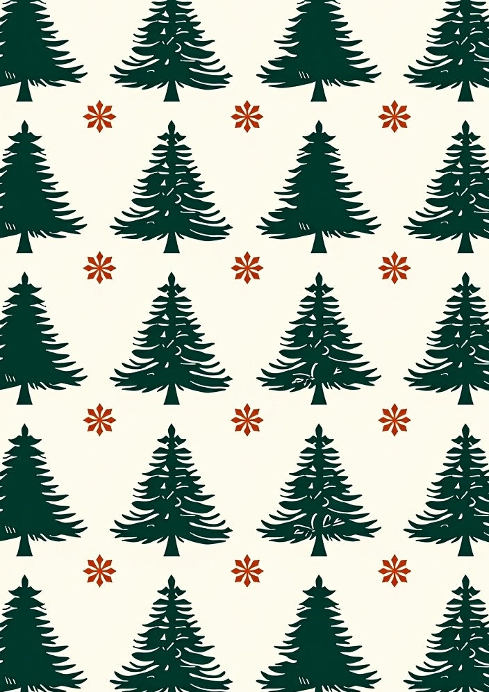 Forest Pine Snowflake Pattern Rug