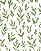 Green Leafy Branch Pattern Rug