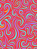 Swirling Abstract Red Turquoise Purple Pattern Rug