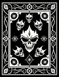 Gothic Skull Patterned Black White Rug