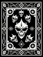 Gothic Skull Patterned Black White Rug