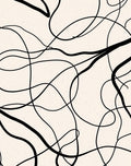 Abstract Black Swirls Pattern Rug