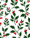 Festive Holly Berry Leaf Pattern Rug