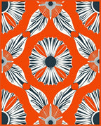 Bold Graphic Floral Pattern Rug