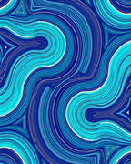 Blue Ocean Swirl Pattern Rug