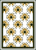 Golden Starburst Floral Geometric Design Rug