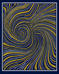 Swirling Blue Yellow White Abstract Pattern Rug