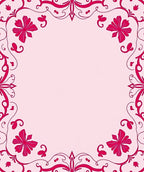 Floral Vine Scrollwork Pink Rug