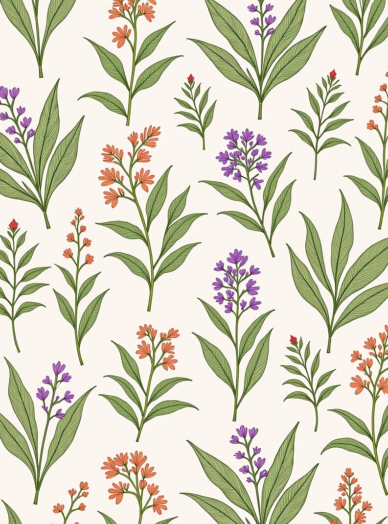 Botanical Print Floral Garden Pattern Rug