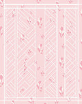 Soft Pink Abstract Leaf Geometric Rug