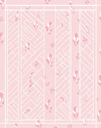 Soft Pink Abstract Leaf Geometric Rug