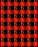 Bold Red Black Checker Abstract Pattern Rug