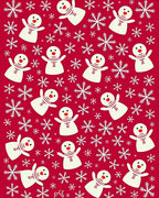 Snowflake And Snowman Pattern Design Rug