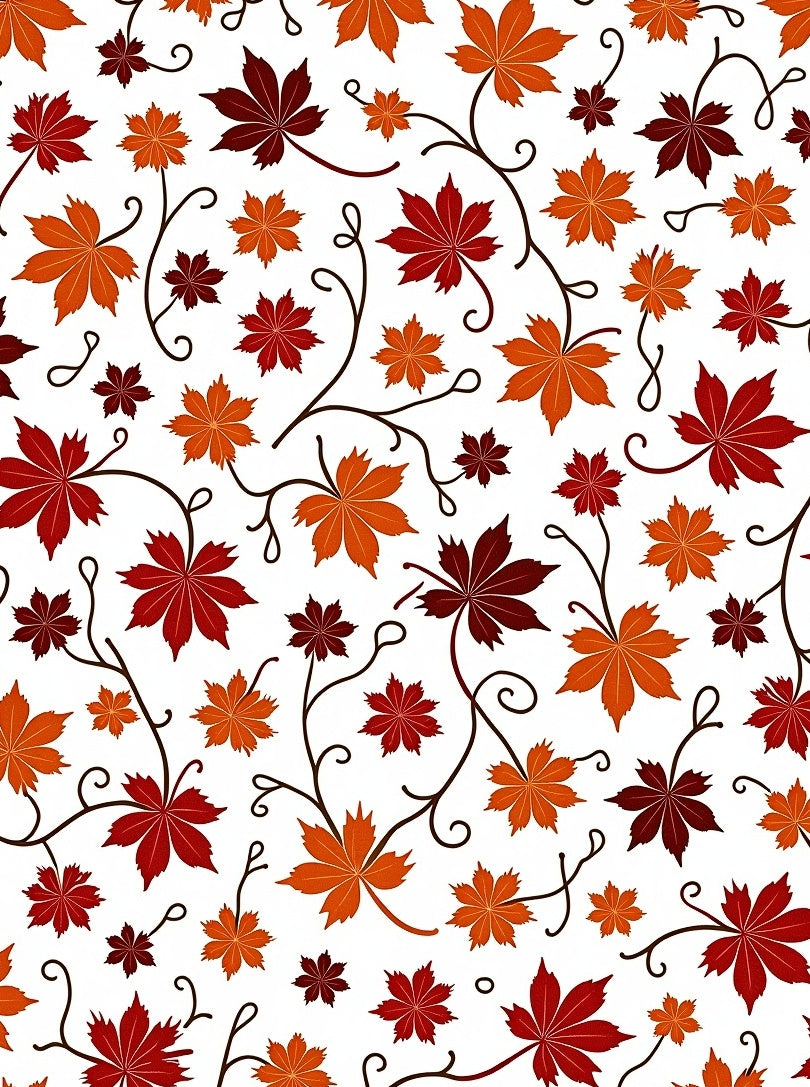 Autumn Leaf Swirl Pattern Rug