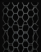 Geometric Hexagon Wireframe Pattern Rug