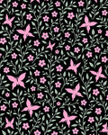 Pink Butterfly Floral Garden Design Rug