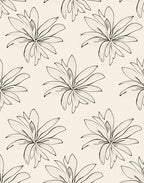 Delicate Outline Floral Pattern Rug