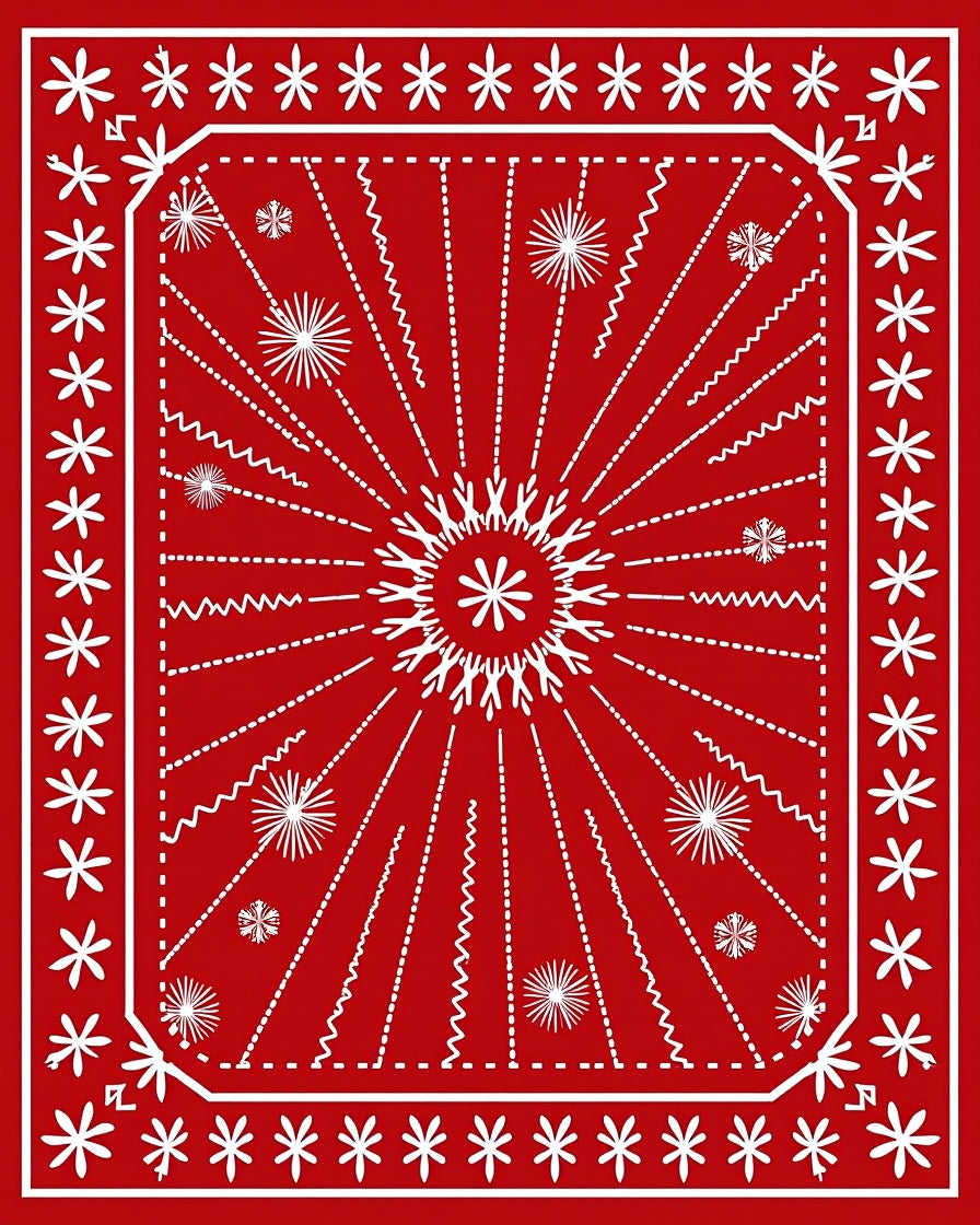 Radiant Snowflake Burst Pattern Rug