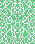 Bold Swirl Pattern on Green Background Rug