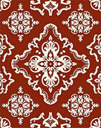 Classic Damask Scroll Pattern Rug