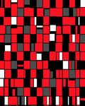 Dynamic Red Black White Geometric Pattern Rug