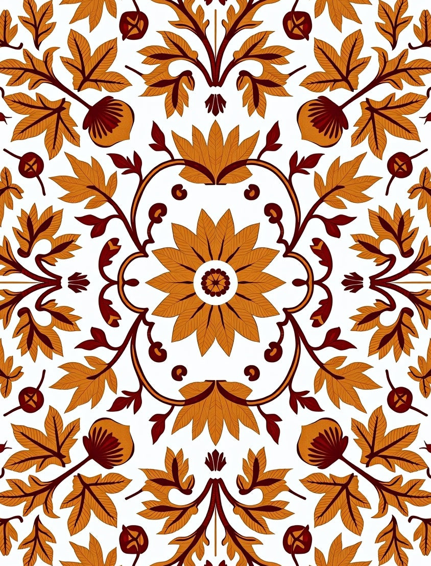 Ornate Floral Medallion Pattern Rug