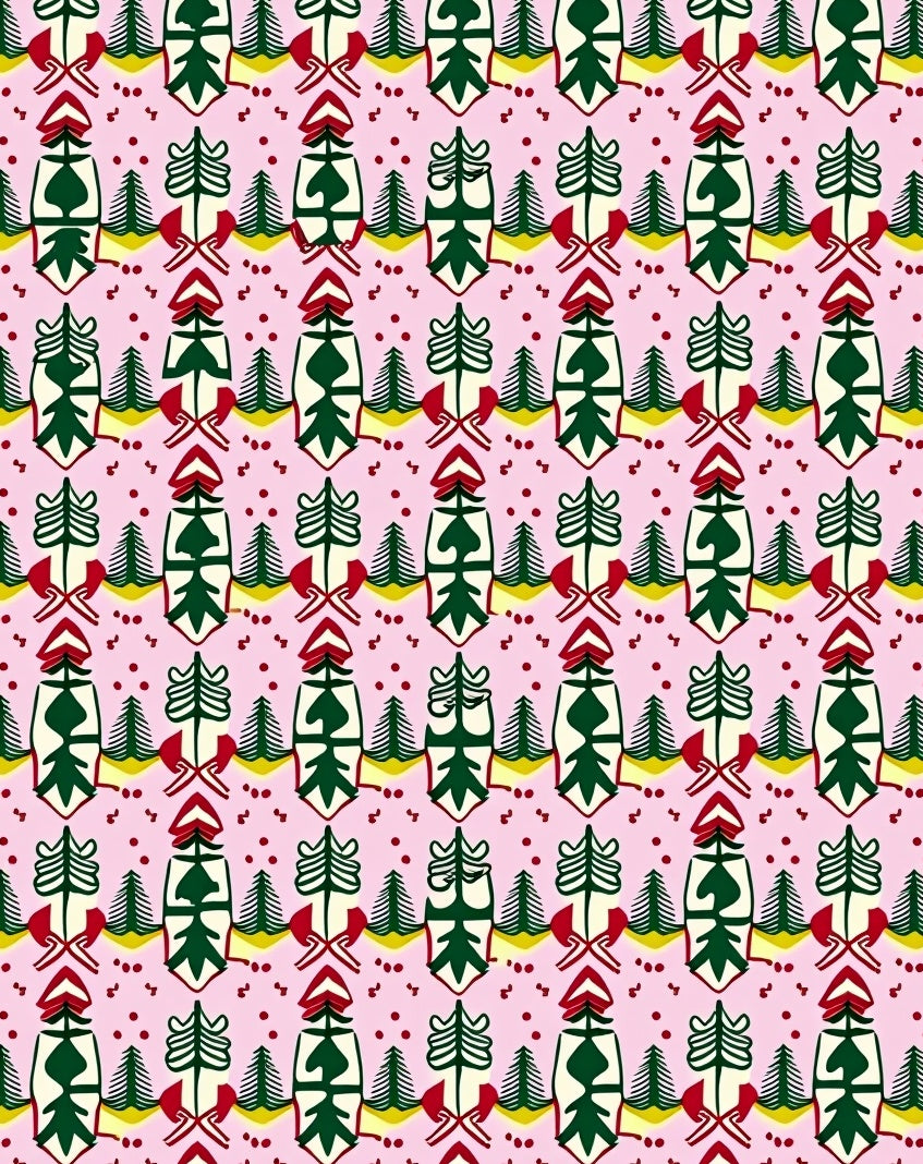 Whimsical Forest Tree Pattern Rug