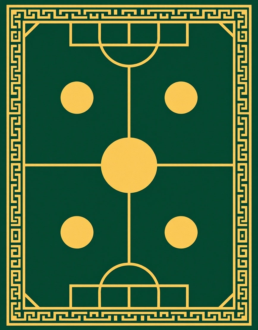 Geometric Medallion Greek Key Design Rug