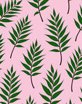 Green Leafy Branches With Pink Background Rug