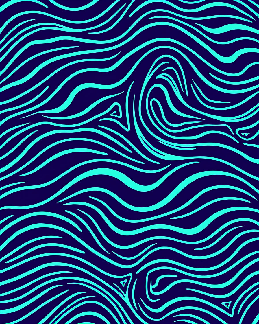 Electric Blue Swirl Pattern Rug
